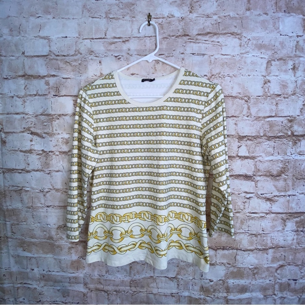 J.McLaughlin Catalina Cloth Chain Print Blouse Size Medium